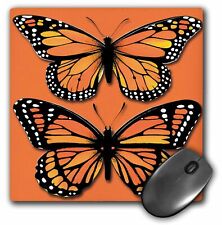 3dRose Two Colorful Monarch Butterflies on a Matching Orange Background MousePad picture