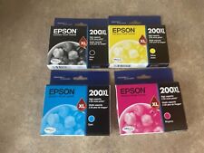 SET OF 4 GENUINE EPSON 200XL HIGH YIELD BLACK & COLOR EXP 2021 F1-4(12) picture