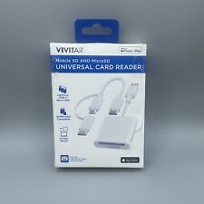 NEW Vivitar Apple IOS Mobile SD & MicroSD Universal Card Reader White MOV4016 V1 picture