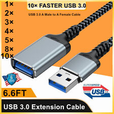 10×1×USB 3.0 High Speed Extension Cable Braided Cord Male A to Female A 6.6FT DT picture