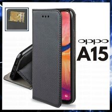 Case IN Wallet Book For OPPO A15 Cover Flip Magnetic Black Leather A 15 picture
