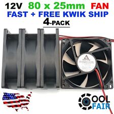 Gdstime 80mm 8025 12v DC Cooling Fan Computer Case 2-Pin 80mmx80mmx25mm 4-Pack picture