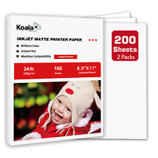 200 Sheets Koala Matte Photo Printer Paper 8.5X11 34lb for Inkjet Printers Flyer picture