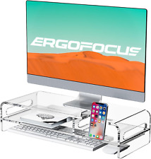 20Inch Large Acrylic Monitor Stand Riser, 2-Tier Clear Monitor Stand with Built- picture