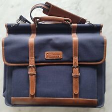 Retro Targus Laptop bag Vintage Leather Cloth Blue Brown - EUC - Nice  picture