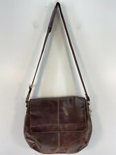 NWT Wilsons Leather Brown & Brass Genuine Leather Medium Magnetic Messenger Bag picture