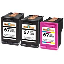 3PK For HP 67XXL 67XL 2-Black & 1-Color Ink Cartridges Envy 6075 6452 6458 6052 picture