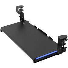 VIVO Black Clamp-on Height Adjustable Under Desk Gaming Keyboard Tray with RGB picture