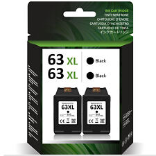2 Pack #63XL XXL Black Ink Cartridges For HP Envy 4520 4525 Officejet 3830 5220 picture