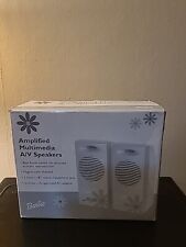 Vintage Official Barbie Amplified Multimedia A/V Speakers for PC TV Pink Flowers picture