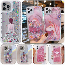 Liquid Glitter Unicorn Flamingo Cover Case For 15 14 13 12 11 Pro Max XR picture