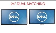 Lot- 2 Dell P2414Hb 24-inch LED Monitors + DisplayPort /VGA /Pwr Cables (2 sets) picture