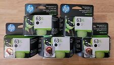 5 HP 63XL High Yield Black Ink Cartridges. Exp. 08/2025+. New, Sealed Boxes. picture