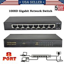 8-Port Gigabit Ethernet Unmanaged Switch Home Network Hub Desktop or Wall Mount picture
