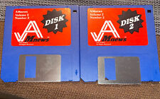 VINTAGE 1985 AM NEWS DISK 1 AND DISK 2 - FOR COMMODORE AMIGA LOOK picture