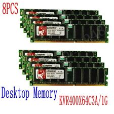 Kingston 8GB 8x 1GB DDR 400Mhz PC-3200 KVR400X64C3A/1G 184Pin Desktop Memory AB picture