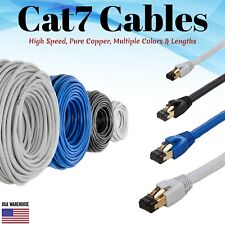 CAT7 Gold Plated Shielded Ethernet RJ45 Patch Cable Cord Network U/FTP LAN Lot picture
