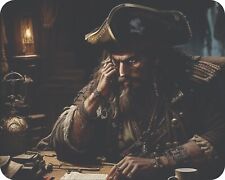 Blackbeard The Pirate Thinking?  Mouse Pad Stunning Photos AI Drawing Mousepad picture