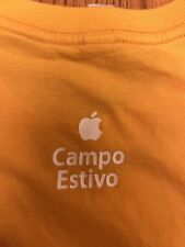 APPLE Store T-SHIRT CAMPO ESTIVO XL Yellow Italy Camp iPod Rare Retail Employee picture