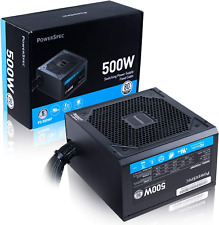 500W Power Supply 80 plus Certified Fixed Cable Non-Modular ATX PSU Active PFC S picture