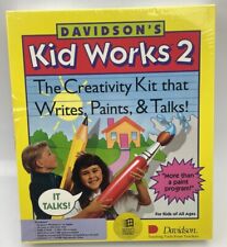 NEW Vintage 1992 Davidson's KID WORKS 2 Windows PC Big Box Game Painting Writing picture
