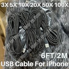 Bulk Lot Braided USB Cable 6ft For iPhone 14/13/12/11/X/8/7/6/5 Fast Charge Cord picture