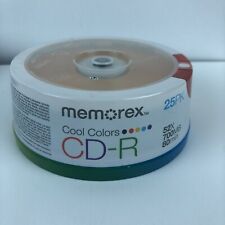 Memorex Cool Colors Discs CD-R 52X 700MB 80 Mins 25 Pack Sealed New  picture
