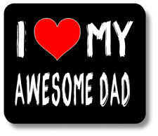 I Love Heart My Awesome Dad Mouse Pad Non-Slip 1/8in or 1/4in Thick picture