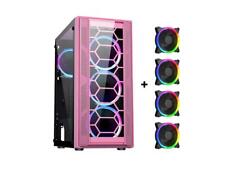 DIYPC Rainbow Flash F4 Pink ATX Mid Tower Computer PC Case w/ 4x120mm LED Fans picture