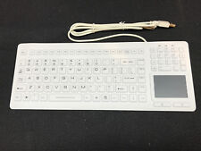 Silicone Washable Easy to Sanitize Keyboard With Touchpad - White - Rugged - USB picture