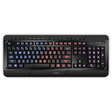 Vision USB Wired Computer Keyboard for PC, Large Print, 3-Color Backlight, Black picture