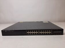 Cisco Catalyst 3650 24 Port GigE Switch 390W PoE+ No Rack Ears WS-C3650-24PS-L picture