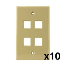 Construct Pro Single-Gang 4-Port Keystone Wall Plate (10 Pack, Ivory) picture