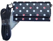Disney Parks Minnie Mouse Polka Dot Black Wristlet Crossbody Wallet Bag picture