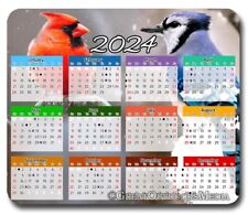 Bird Watching 2024 Calendar ~ Mousepad / Mouse Pad ~ Gifts Cardinal Bluejay Bird picture