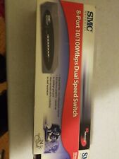 SMC Networks 8-Port 10/100Mbps Dual Speed Switch Black Gray Plug And Play  picture