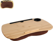 Lap Desk-Portable Laptop Table with Bamboo Platform Phone Holder Pillow picture