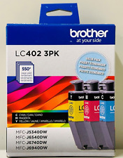 New Genuine Brother LC402 Cyan Magenta Yellow 3PK Ink Cartridge Box picture
