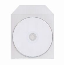 100 Thin CPP Clear Plastic CD DVD Sleeve with Flap 60 Microns picture