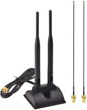 2.4GHz 5GHz Dual Band RP-SMA Male WiFi Antenna + IPEX MHF4 to RP-SMA Cable 2pcs picture