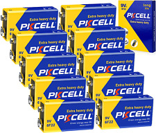 PKCELL 9V Battery Carbon (10 Count) Zinc for Smoke Detectors 6F22 Battery, 10-Ye picture