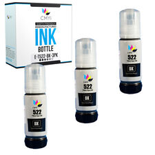 3PK Black 522 Ink Bottle Compatible for Epson T522 Fits EcoTank ET2720 ET4800 picture