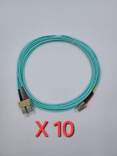 10x 5M LC to SC UPC Duplex 10G OM3 Fiber Optic Patch Cable Cord - Corning AQUA picture