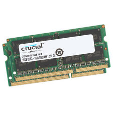 Crucial Kit 32GB 2x 16GB DDR3L 16GB 1600MHz SODIMM Laptop Memory CT204864BF160B picture