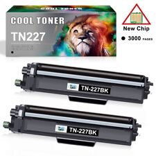 2 x Black Toner Cartridge for Brother TN227 TN227BK TN-227 High Yield (NEW CHIP) picture