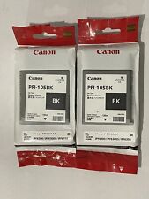 Set of 2 Canon PFI-105 Black Ink Tank OEM Sealed for iPF6300 iPF6300S iPF6350 picture
