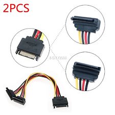 2X SATA 15Pin Male to Dual (2) 4-Pin Molex Female Y Splitter Adapter Power Cable picture