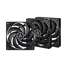 ARCTIC P12 Slim PWM PST (3 Pack) - 120 mm Case Fan with PWM-300-2100 RPM - Black picture