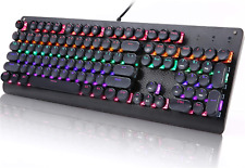 Retro Mechanical Gaming Keyboard, Typewriter Style LED Backlit Keyboard with 104 picture