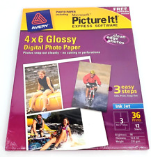 Avery 4x6 Glossy Digital Photo Paper Clean Edge Photo Free Software 12Sheets NEW picture